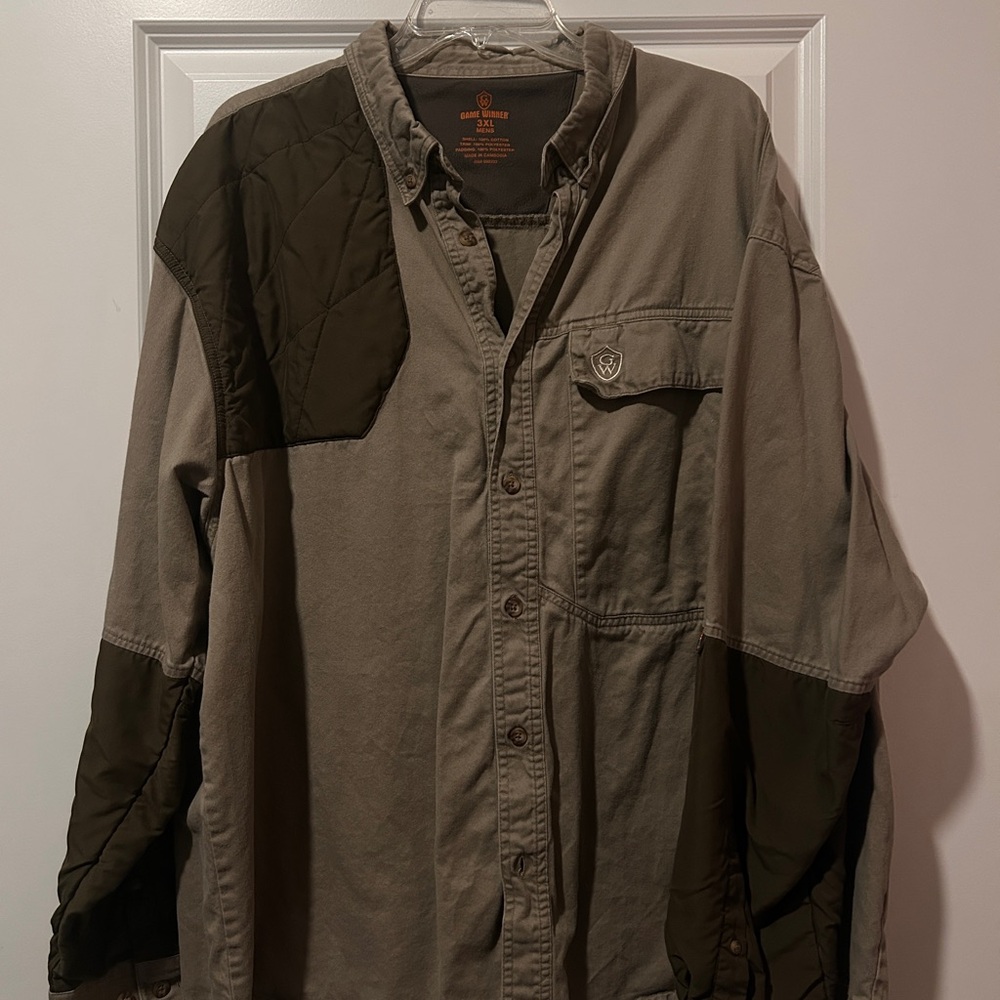 Men's Olive and Tan Shirt Jacket